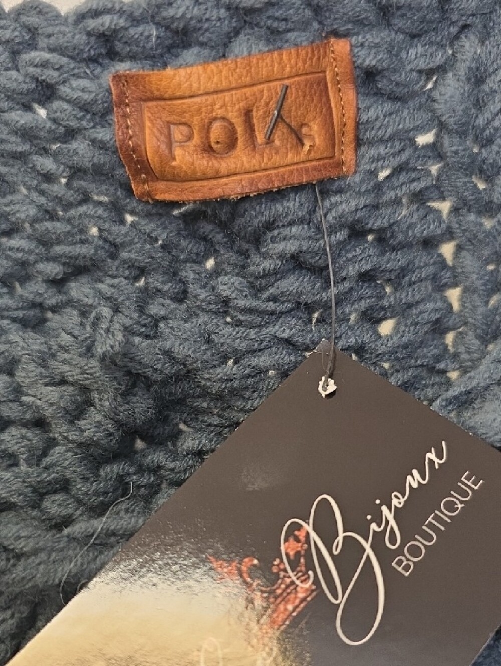 Pol Chunky Cable Knit Sweater - Slate Blue - Picture 2 of 3